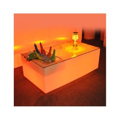 Ice cube table with 16-color RGB LED light, remote control and rechargeable battery