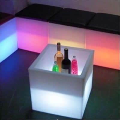 Cubitera luminosa led 40cm, luz 16 colores, portátil