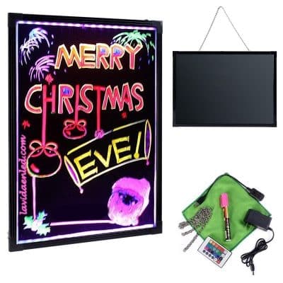 Pizarra led luminosa 40x60cm, RGB, acrílica, + PACK 8 ROTULADORES