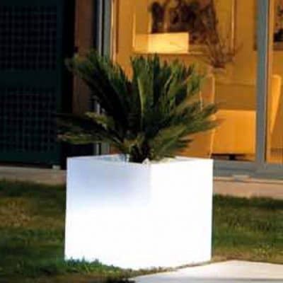 Cubo Macetero luminoso led 40cm, luz 16 colores, portátil