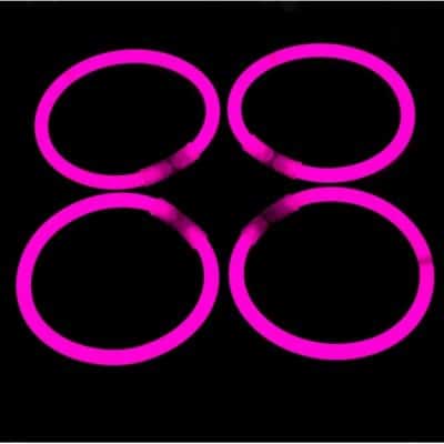 100 Pulseras fiesta luminosas, glow, rosa