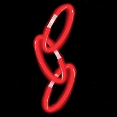 100 Pulseras fiesta luminosas, glow, rojas