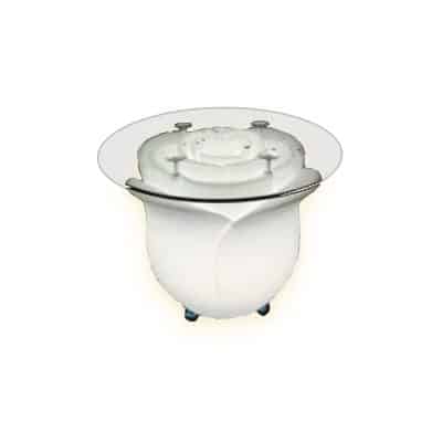 Mesa Café Rose, iluminada con luz, led, RGB, sin cables