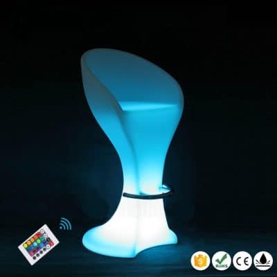 Taburete con luz led RGB, H105 cm, sin cables