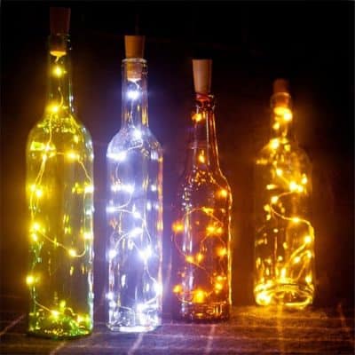 6 Corks party garland LED, 20 LEDs, 200cm