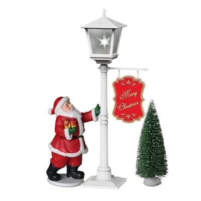 Christmas Santa Claus Figurine 37cm with Snow, Light and Music