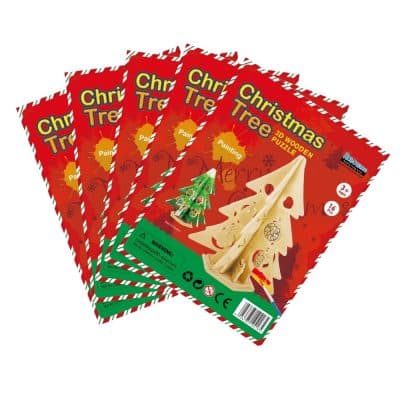DIY Árbol de Navidad Puzzle 3D de Madera para Pintar