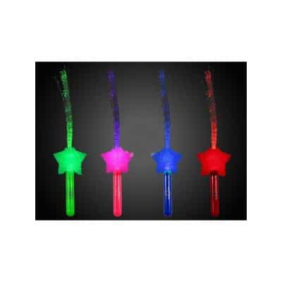 Stick palo estrella led de fibra óptica fiesta