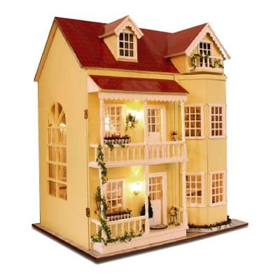 DIY Casa de Muñecas Clásica de Luxe de Madera Puzzle 3D con Luz y Música