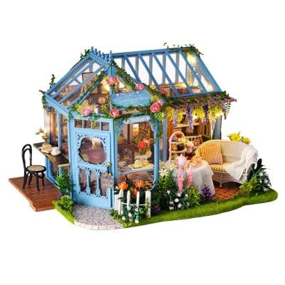 DIY Invernadero Jardín Casa de Té Puzzle 3D con Luz y Música