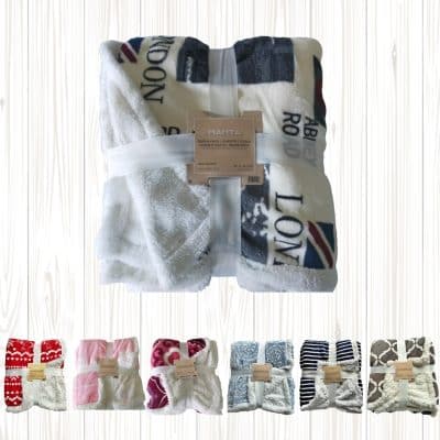 Manta de Coralina Estampada 130x160 cm para Sofá, Microseda, Borreguito, Suave, Extra Confort