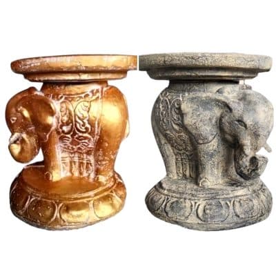 Base Sombrilla Balinesa Elefante Antique Gold