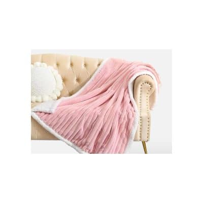 La Vida en Led Manta Canalé, Sherpa 130x160 cm para Sofá, Borreguito, Suave, Doble Cara